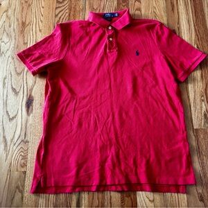 Polo by Ralph Lauren Men's Red Polo Shirt - Classic Fit - Large
